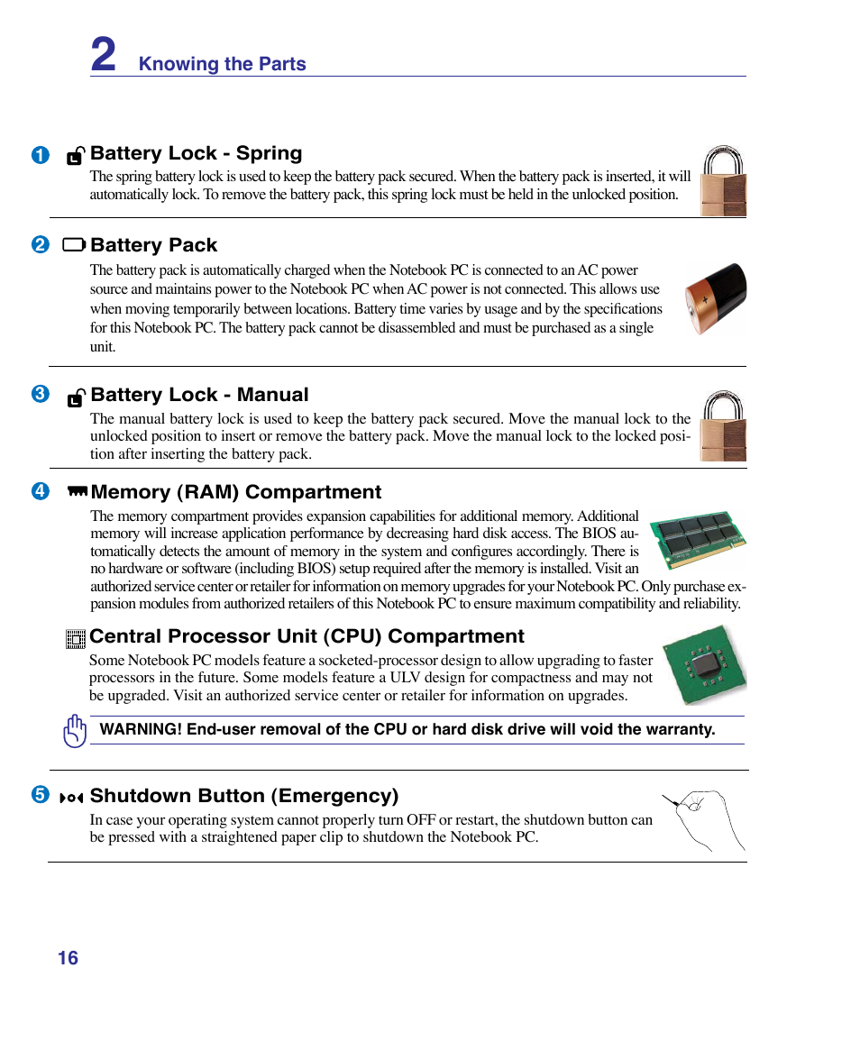 Asus G50VT User Manual | Page 16 / 99