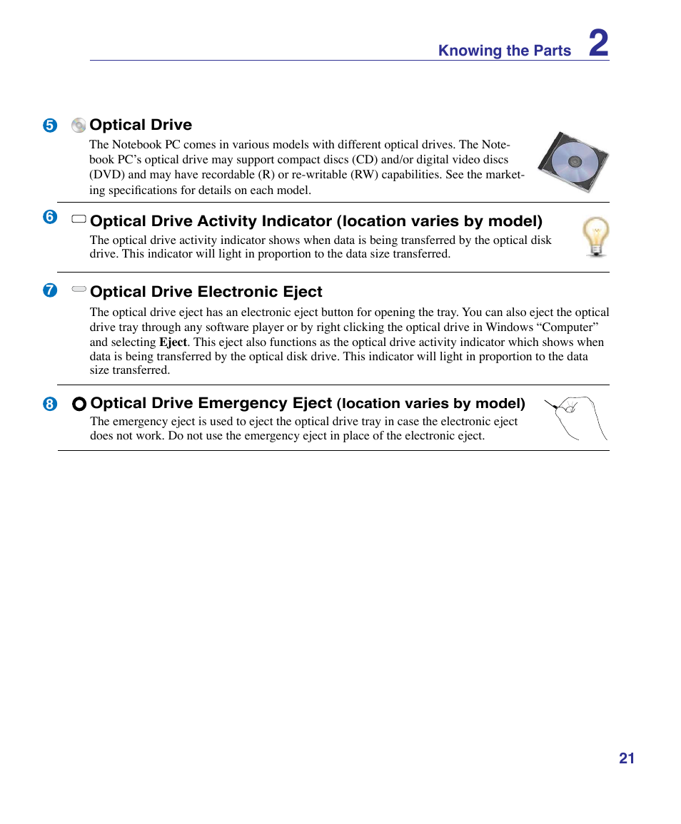 Asus G50VT User Manual | Page 21 / 99