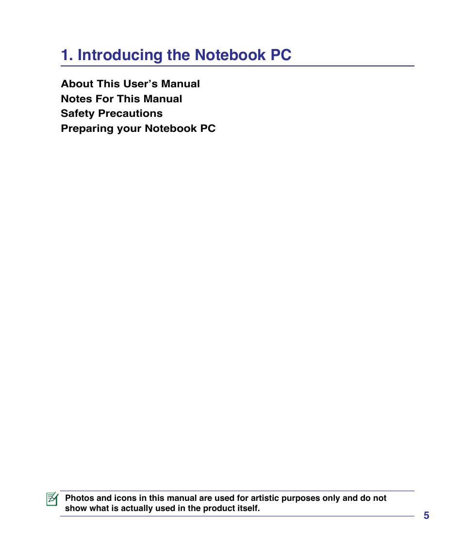 Introducing the notebook pc | Asus G50VT User Manual | Page 5 / 99