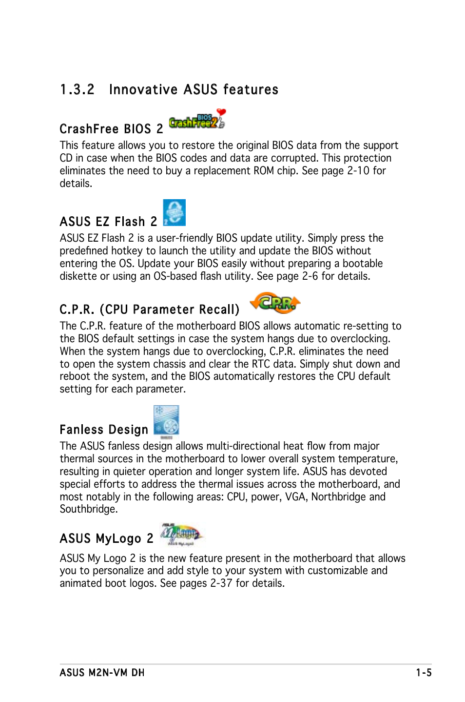 2 innovative asus features | Asus M2N-VM DH User Manual | Page 15 / 102