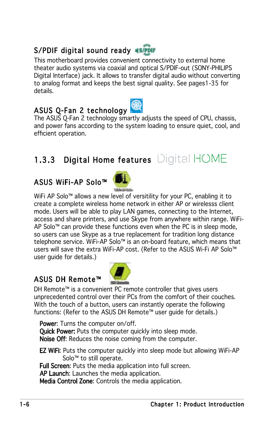 3 digital home features | Asus M2N-VM DH User Manual | Page 16 / 102