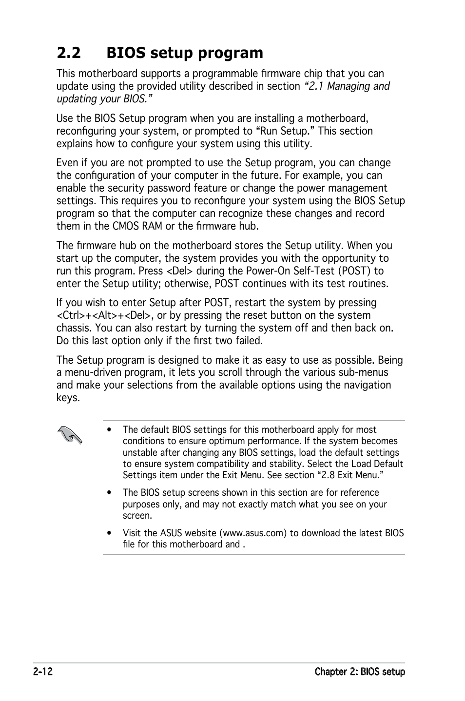 2 bios setup program | Asus M2N-VM DH User Manual | Page 60 / 102