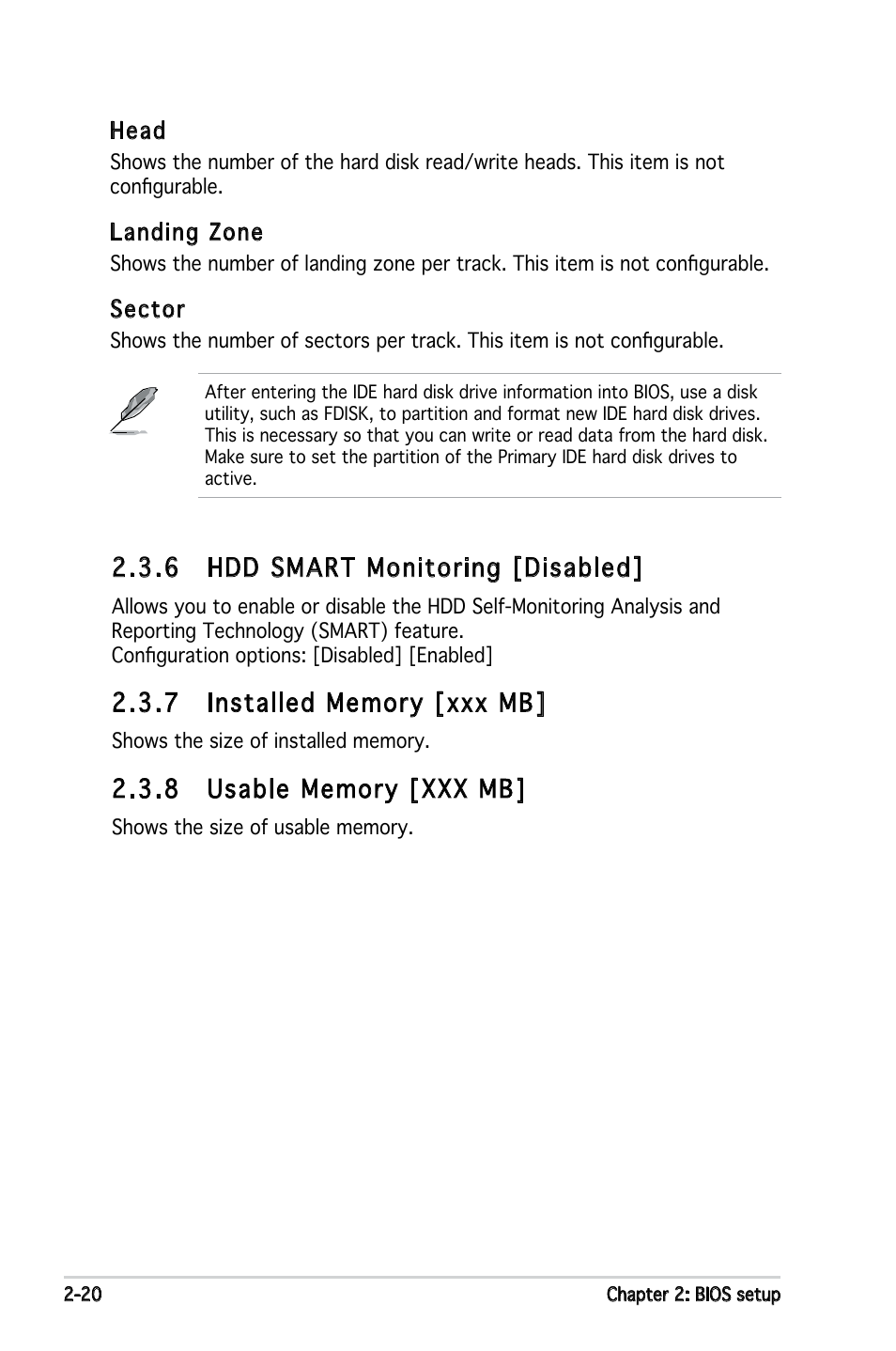 6 hdd smart monitoring [disabled | Asus M2N-VM DH User Manual | Page 68 / 102