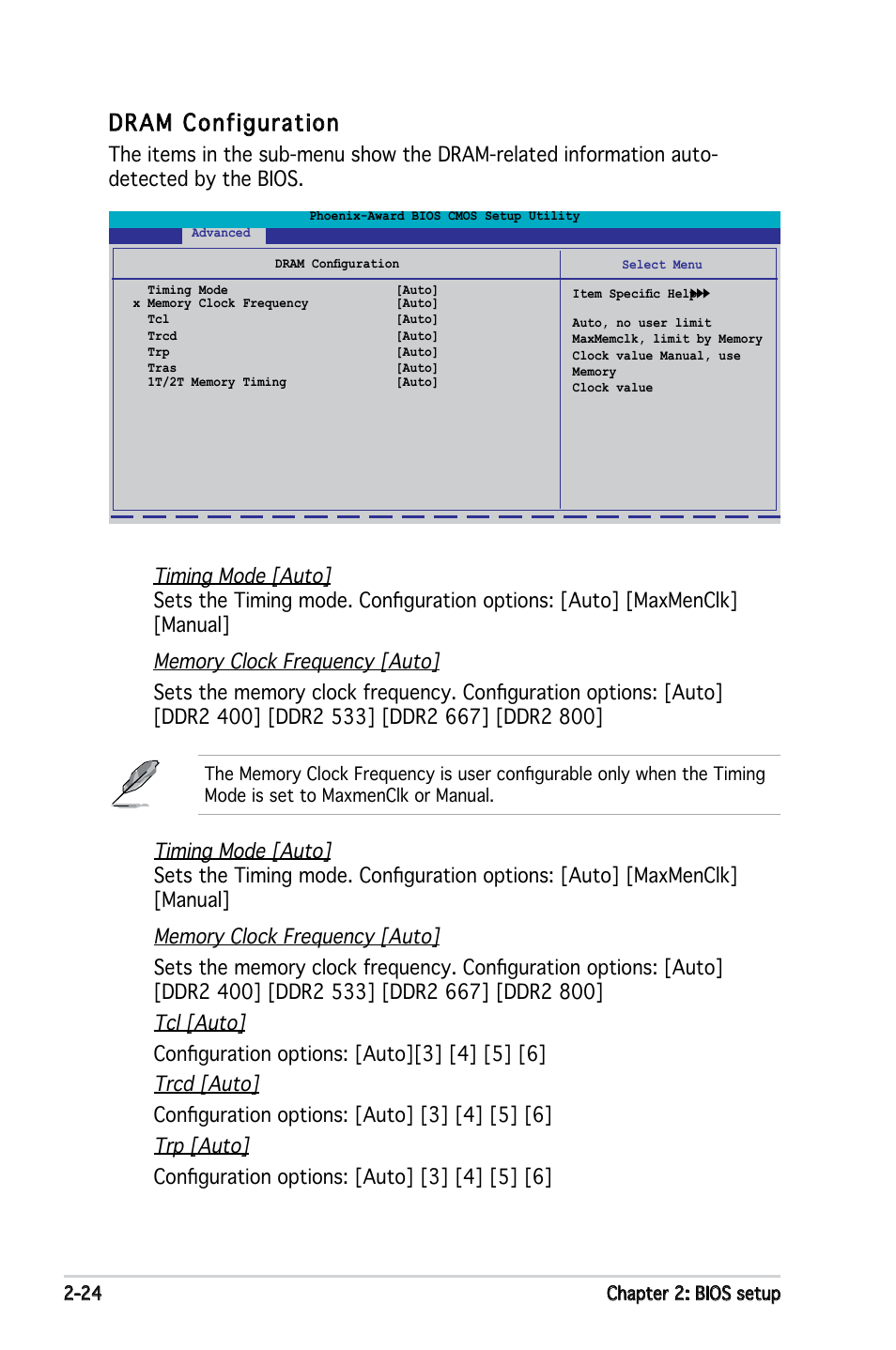 Dram configuration | Asus M2N-VM DH User Manual | Page 72 / 102