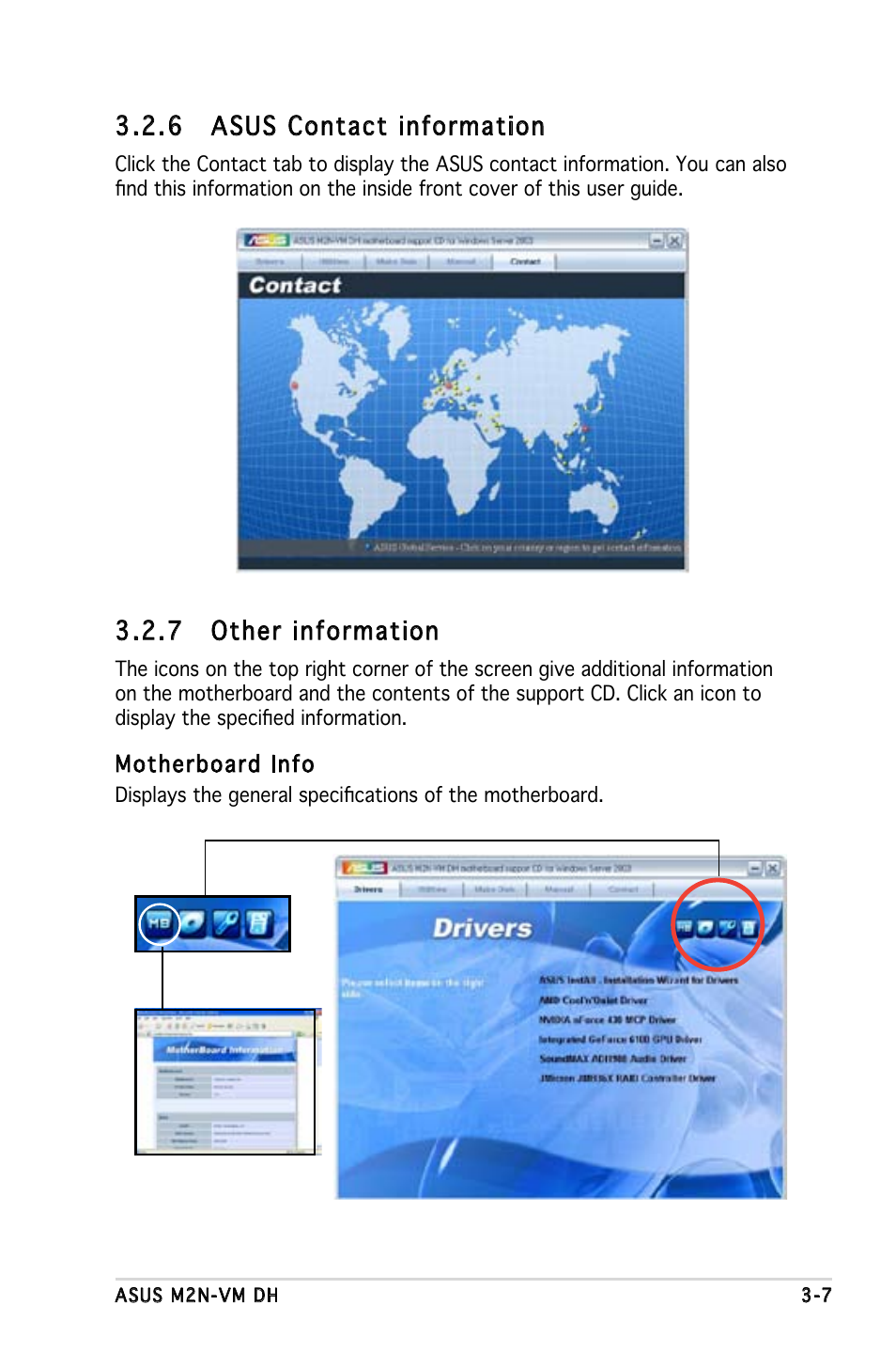 6 asus contact information, 7 other information | Asus M2N-VM DH User Manual | Page 99 / 102