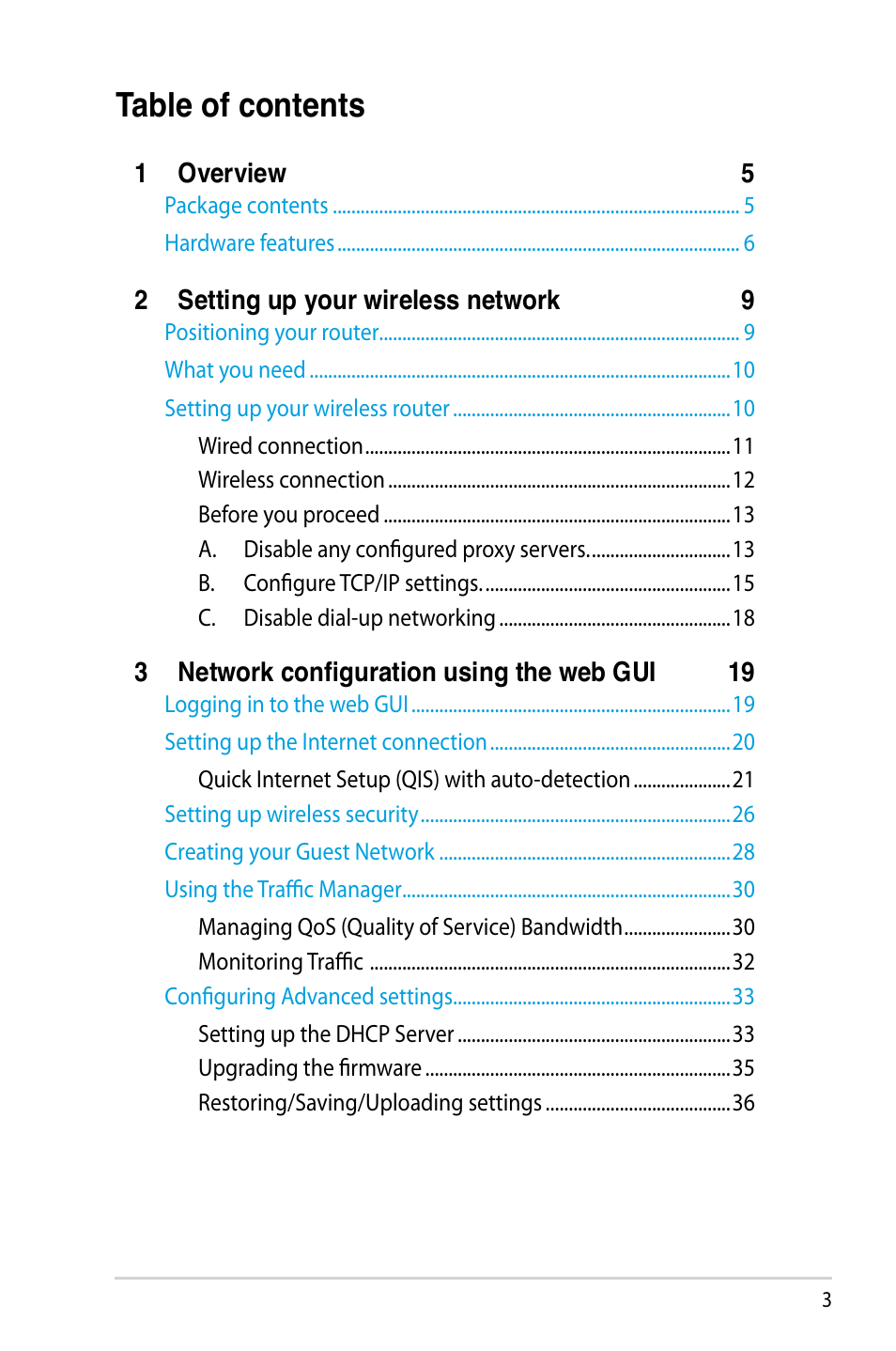 Asus RT-N10P User Manual | Page 3 / 66