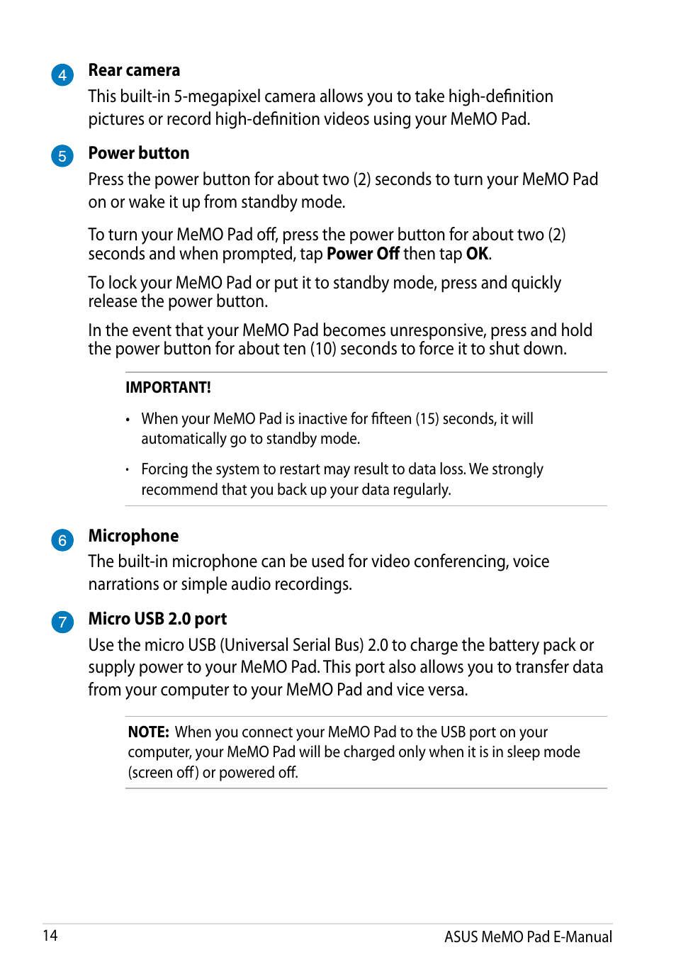 Asus MeMO Pad Smart 10 User Manual | Page 14 / 92