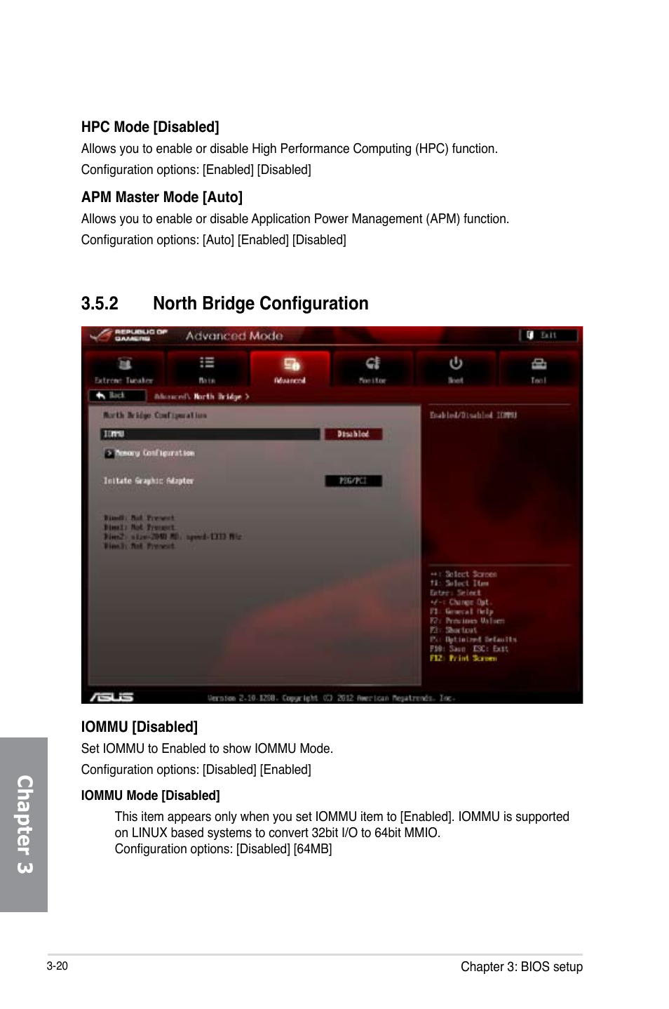 2 north bridge configuration, North bridge configuration -20, Chapter 3 | Asus Crosshair V Formula-Z User Manual | Page 100 / 184