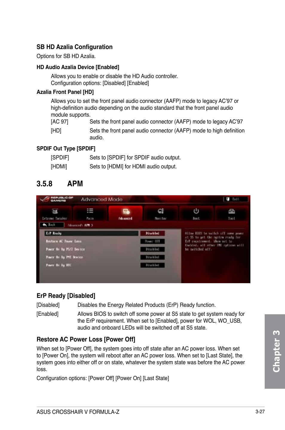 8 apm, Apm -27, Chapter 3 | Asus Crosshair V Formula-Z User Manual | Page 107 / 184