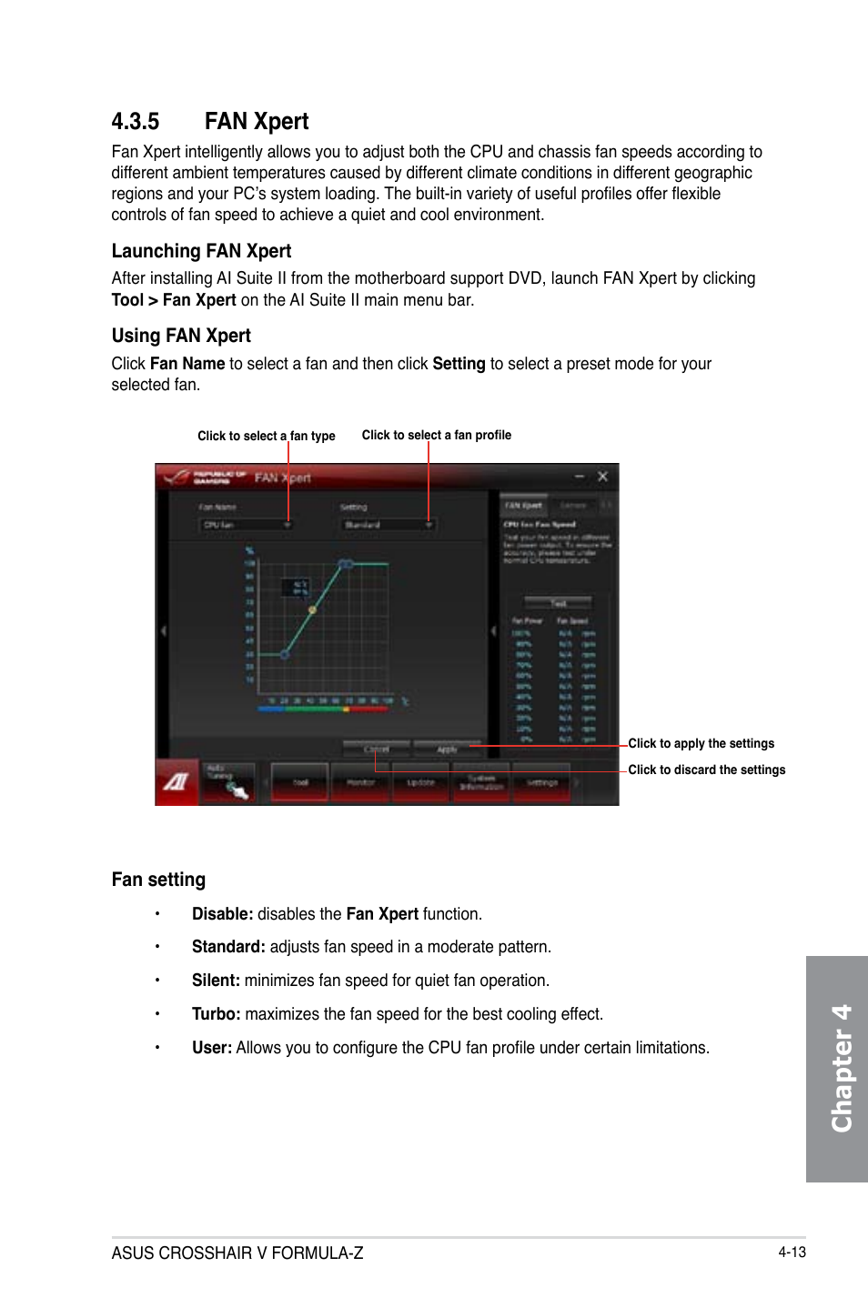 5 fan xpert, Fan xpert -13, Chapter 4 | Asus Crosshair V Formula-Z User Manual | Page 141 / 184