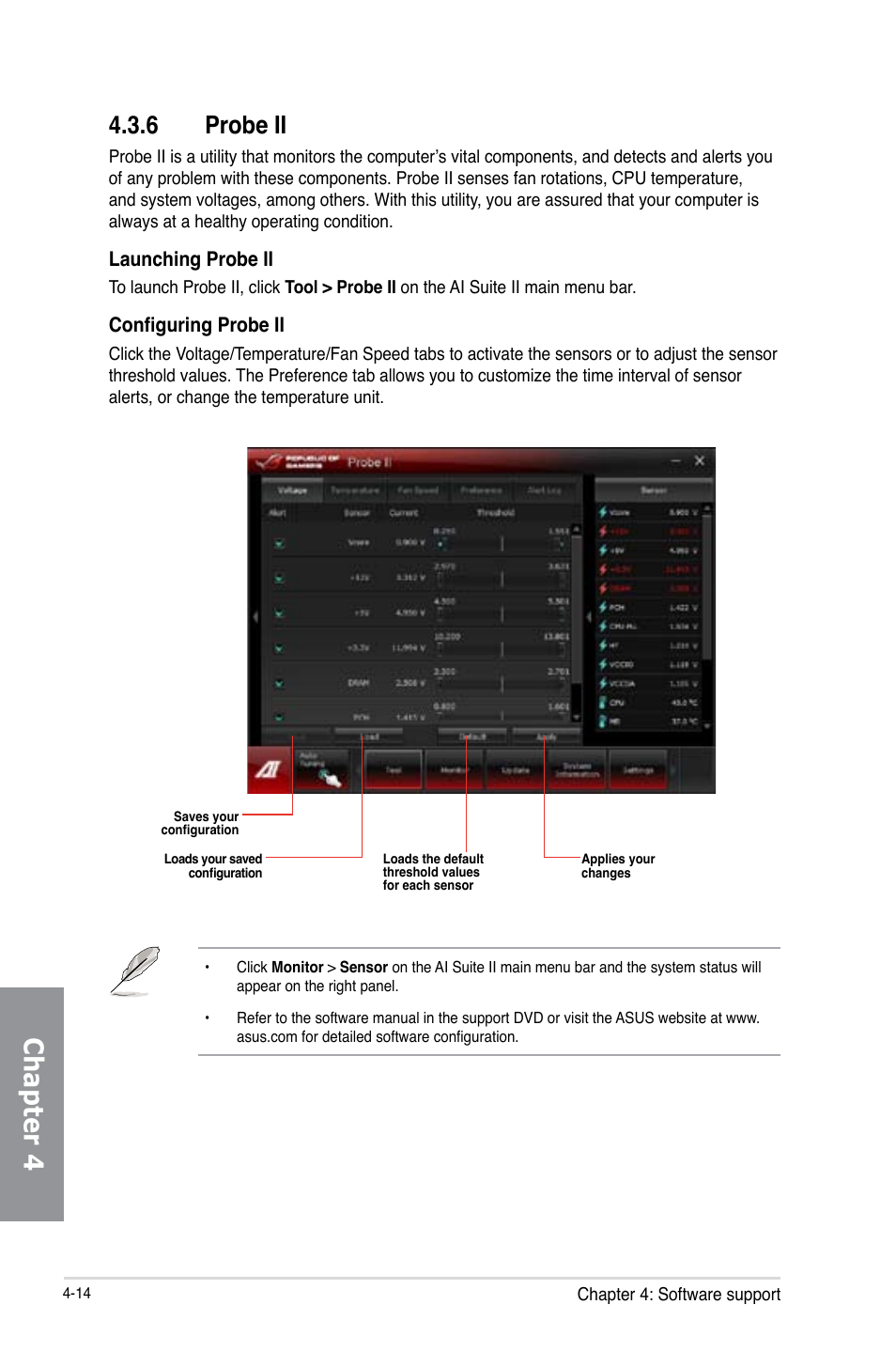6 probe ii, Probe ii -14, Chapter 4 | Asus Crosshair V Formula-Z User Manual | Page 142 / 184