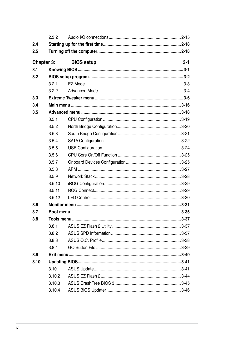 Asus Crosshair V Formula-Z User Manual | Page 4 / 184