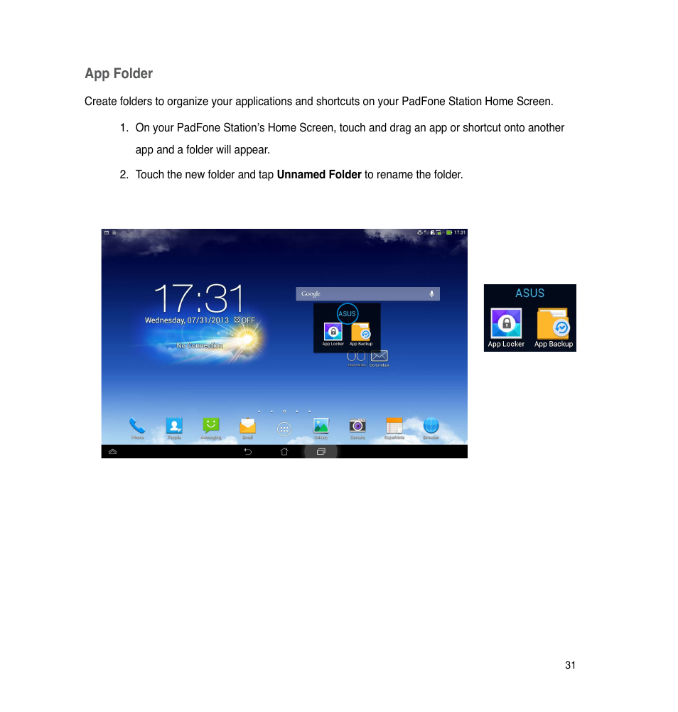 App folder | Asus The new PadFone Infinity User Manual | Page 31 / 69