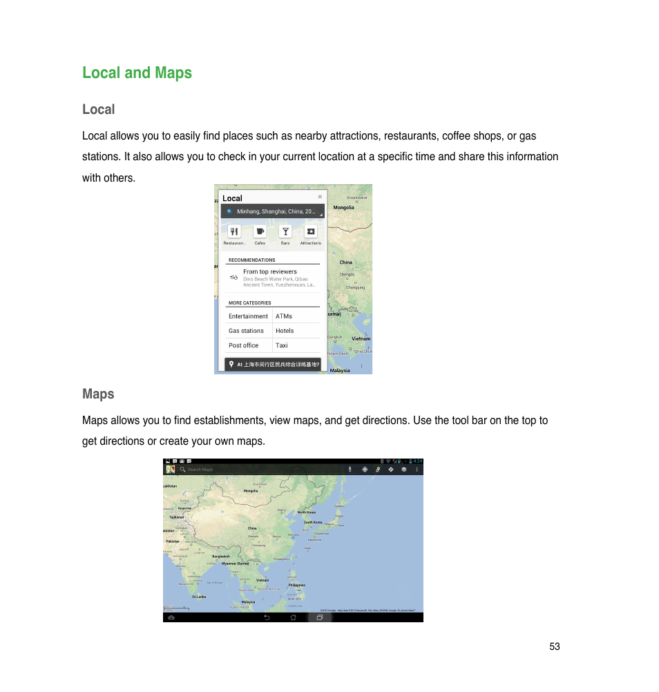 Local and maps | Asus The new PadFone Infinity User Manual | Page 53 / 69