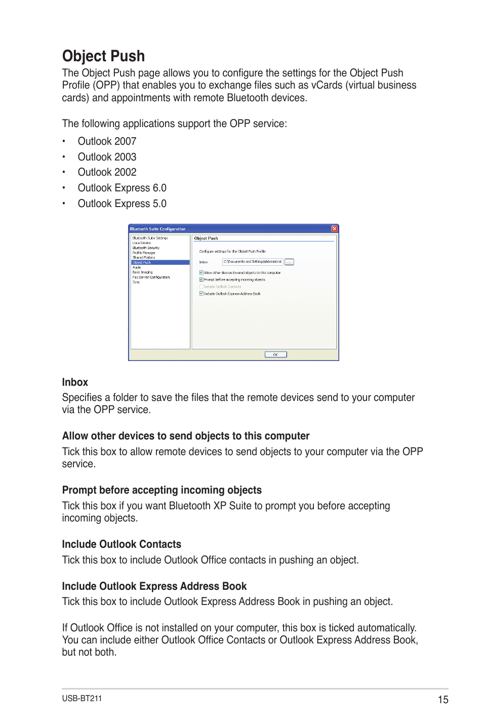 Object push | Asus USB-BT211 User Manual | Page 20 / 40