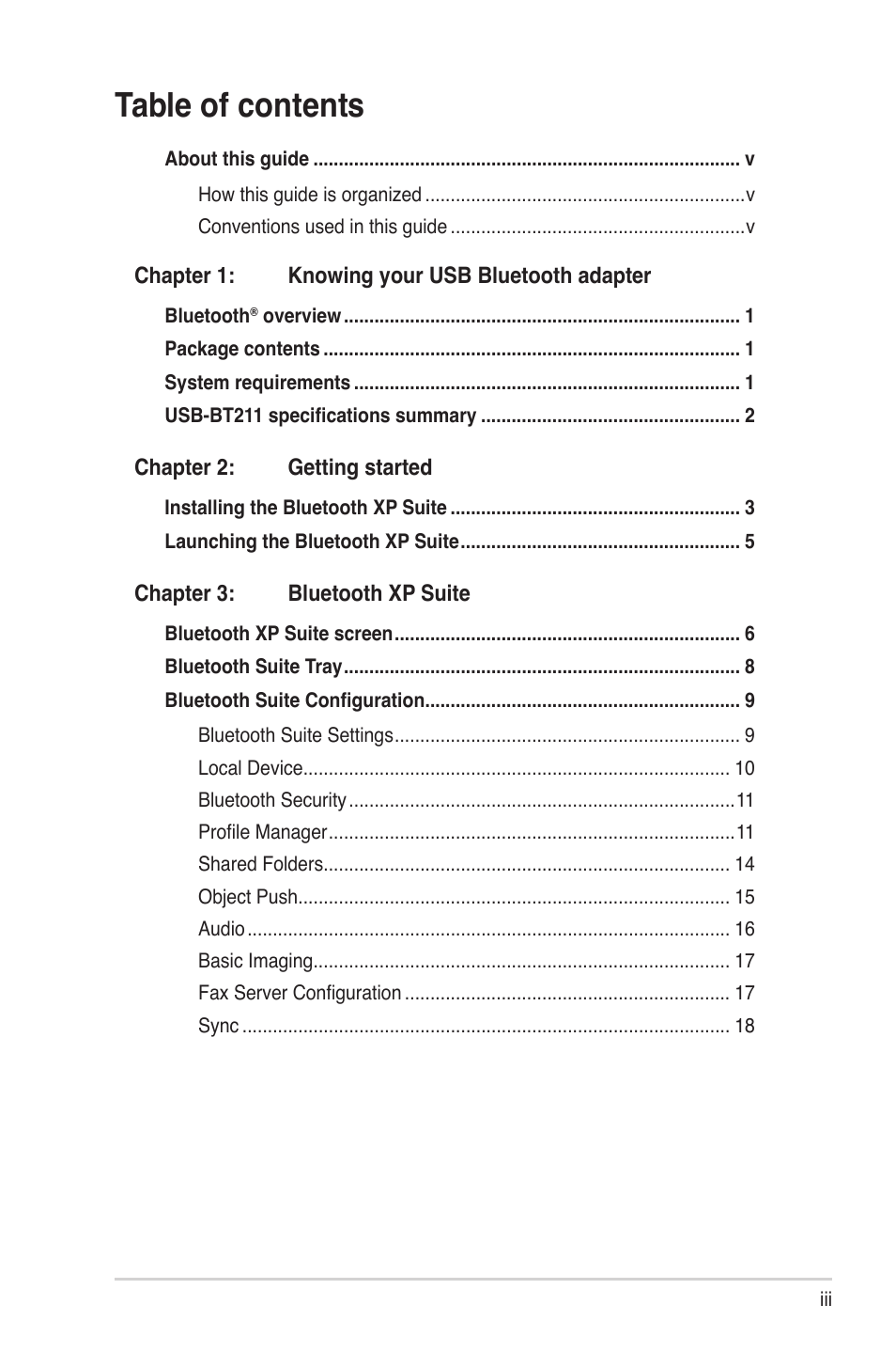 Asus USB-BT211 User Manual | Page 3 / 40