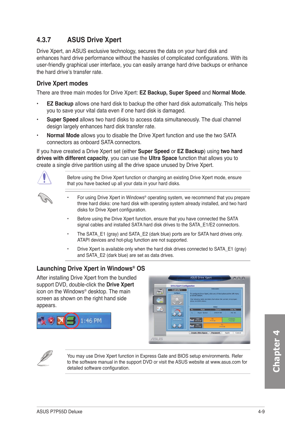 7 asus drive xpert, Asus drive xpert -9, Chapter 4 | Asus P7P55D Deluxe User Manual | Page 111 / 134