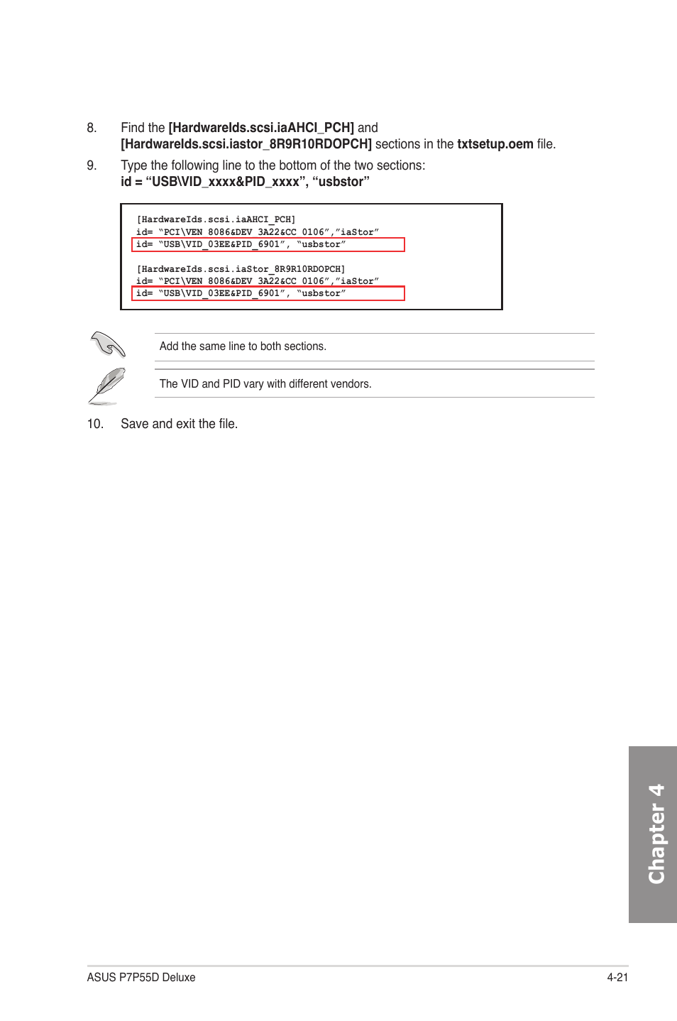 Chapter 4 | Asus P7P55D Deluxe User Manual | Page 123 / 134