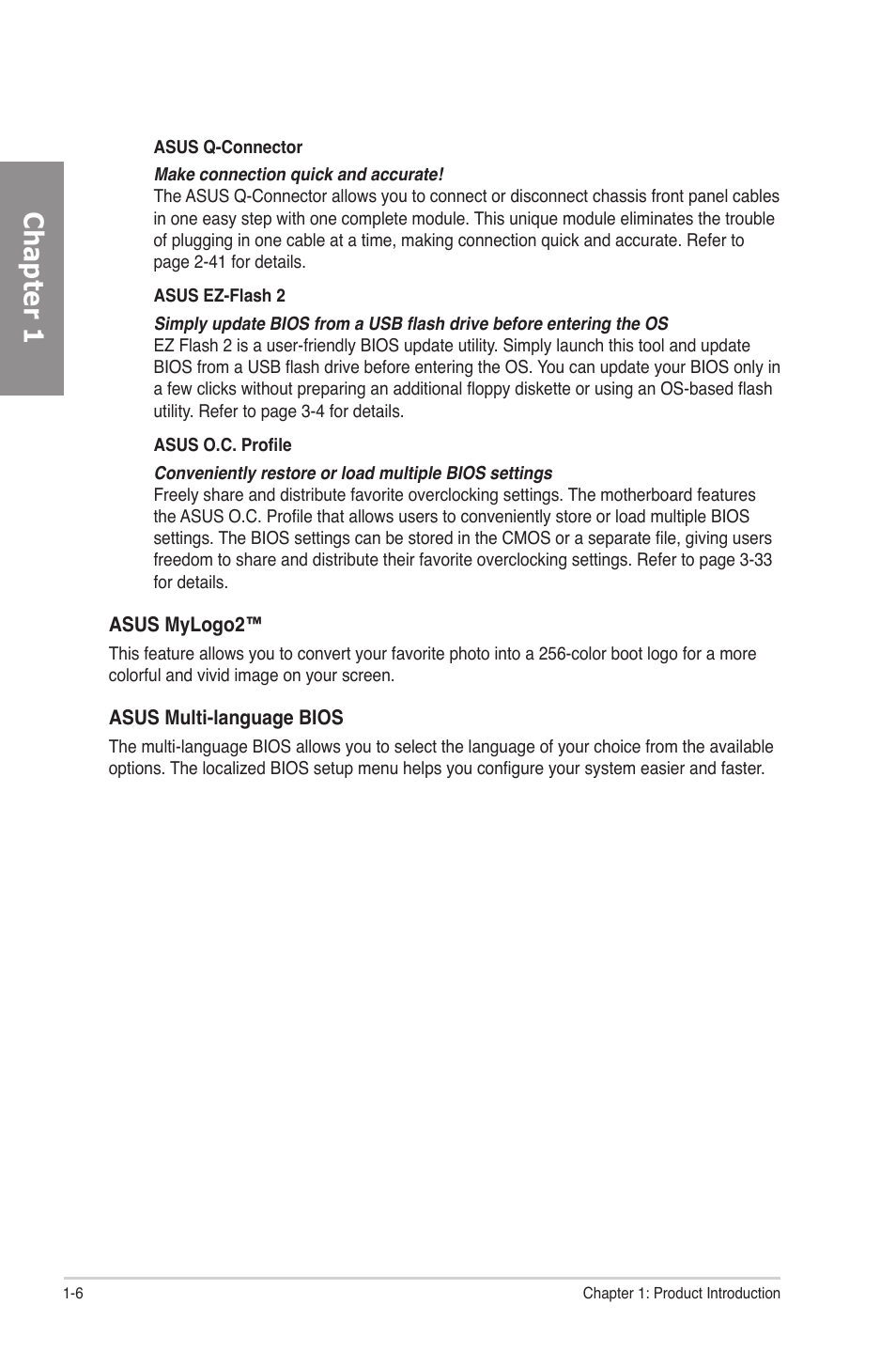 Chapter 1 | Asus P7P55D Deluxe User Manual | Page 20 / 134