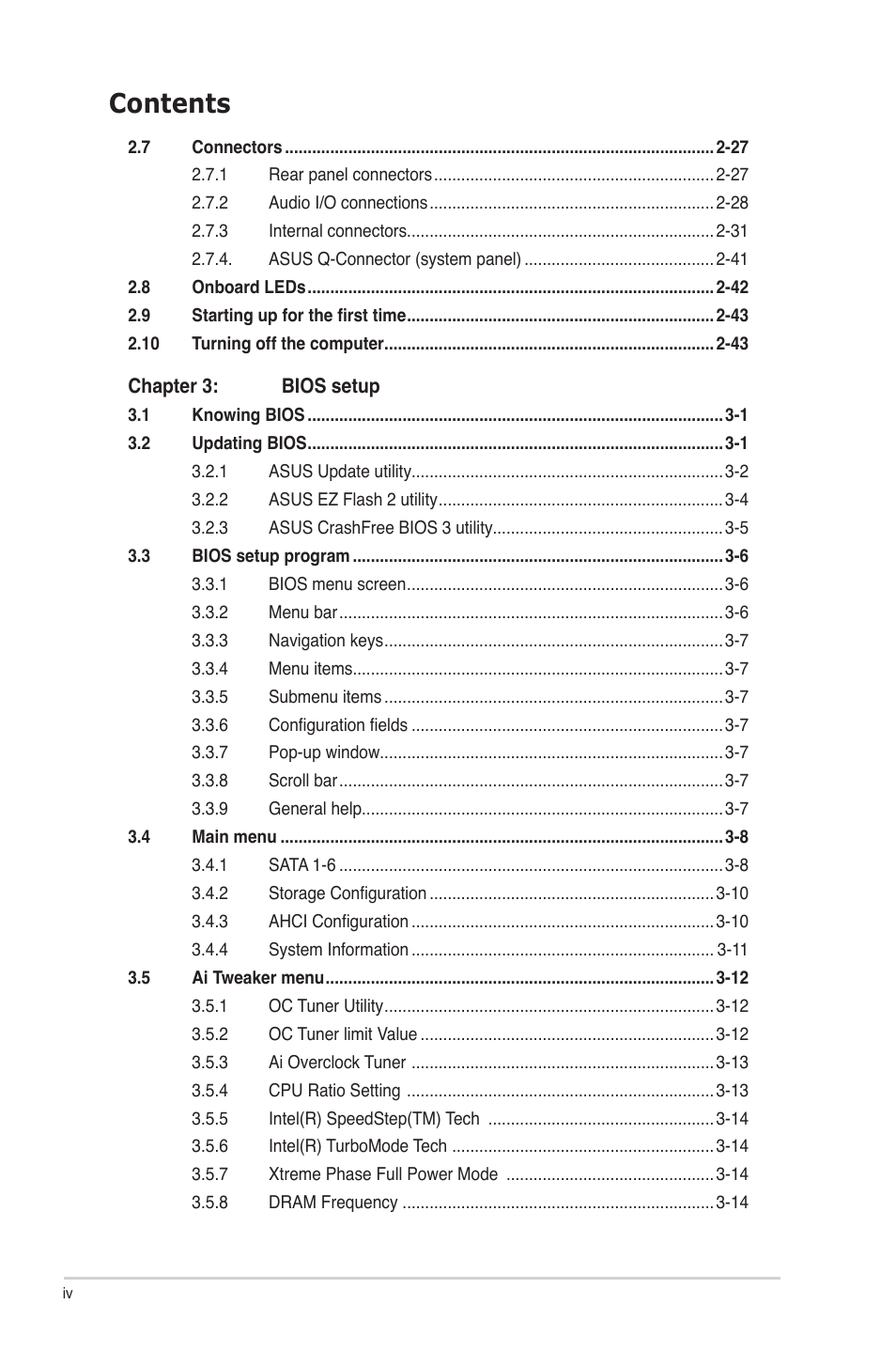 Asus P7P55D Deluxe User Manual | Page 4 / 134