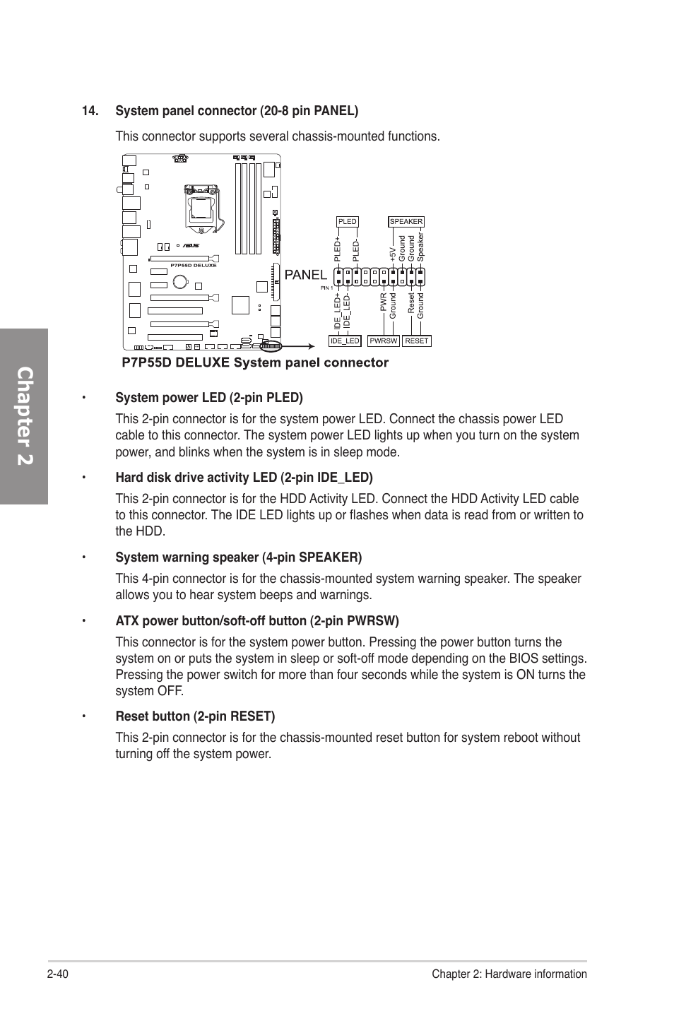 Chapter 2 | Asus P7P55D Deluxe User Manual | Page 60 / 134