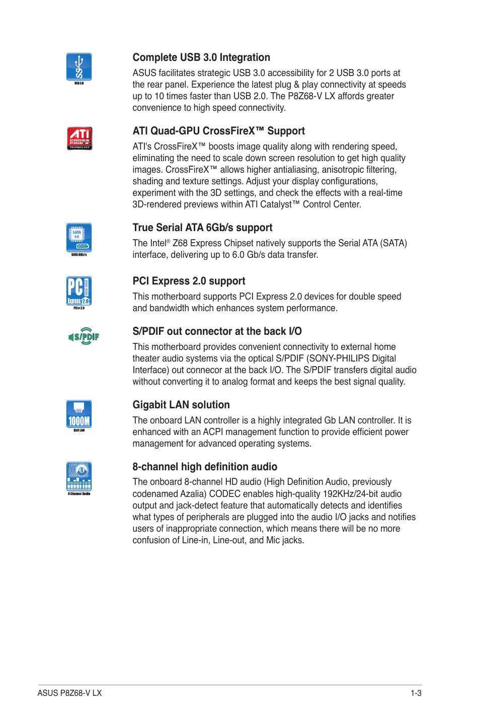 Asus P8Z68-V LX User Manual | Page 15 / 82