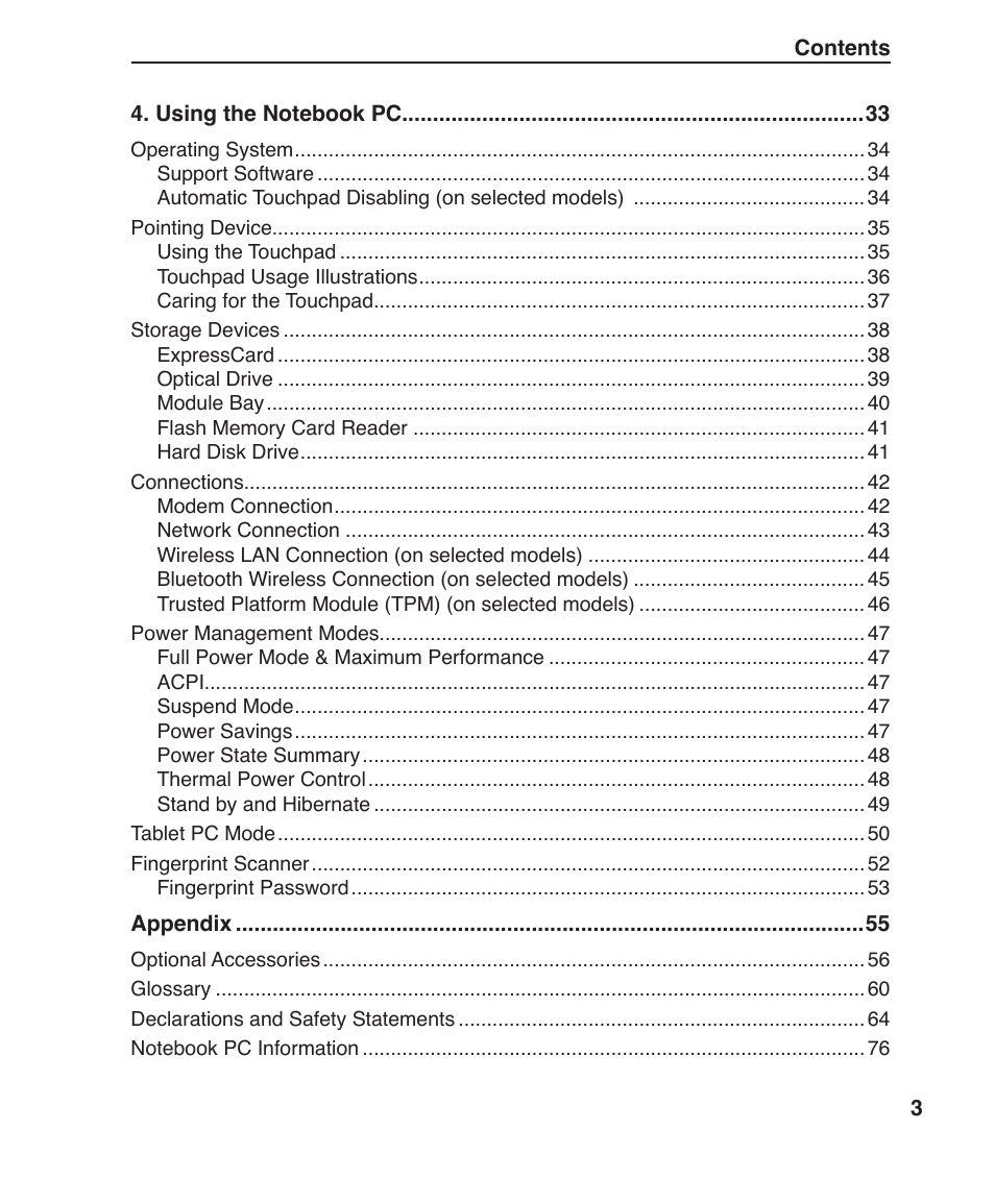 Asus R1F User Manual | Page 3 / 77