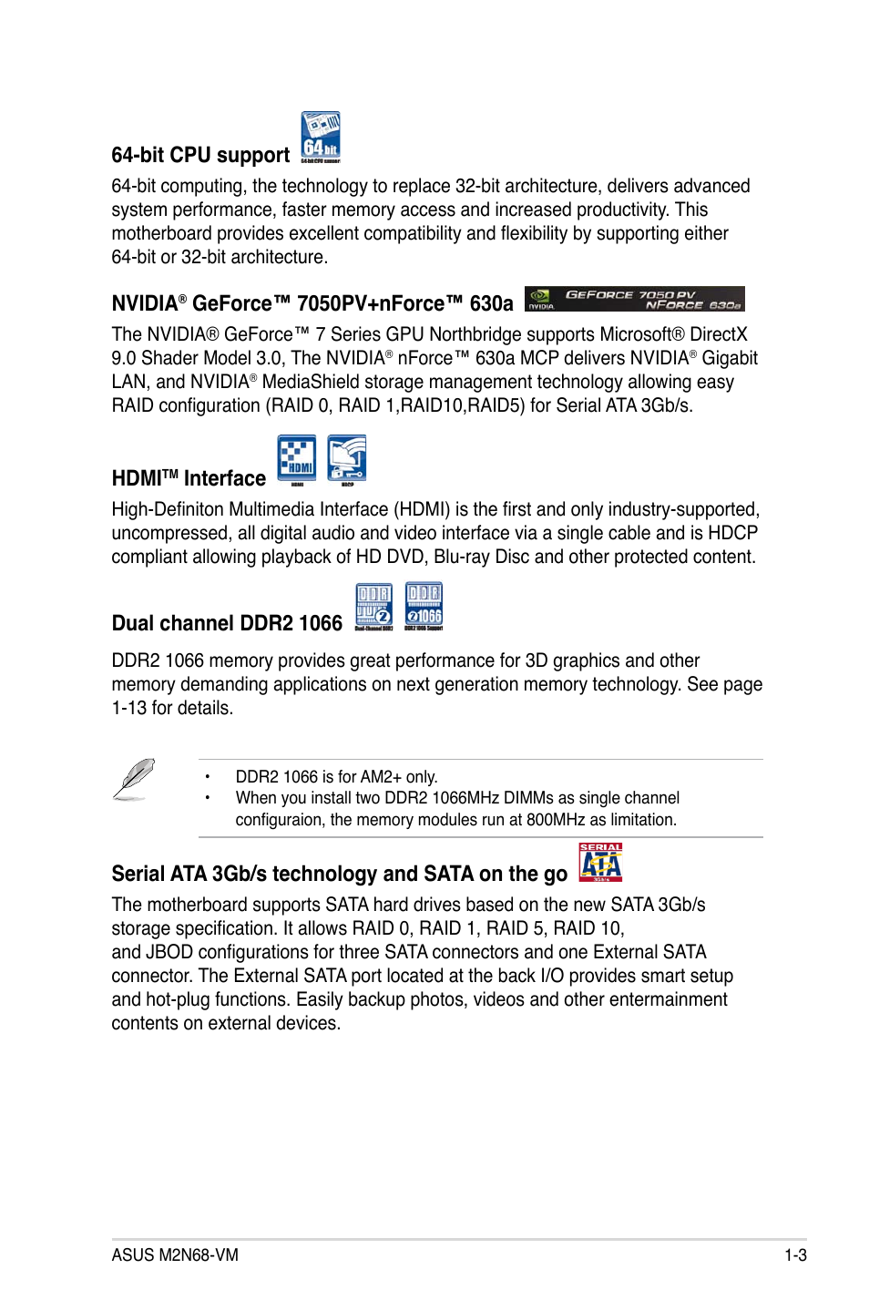 Asus M2N68-VM User Manual | Page 15 / 106