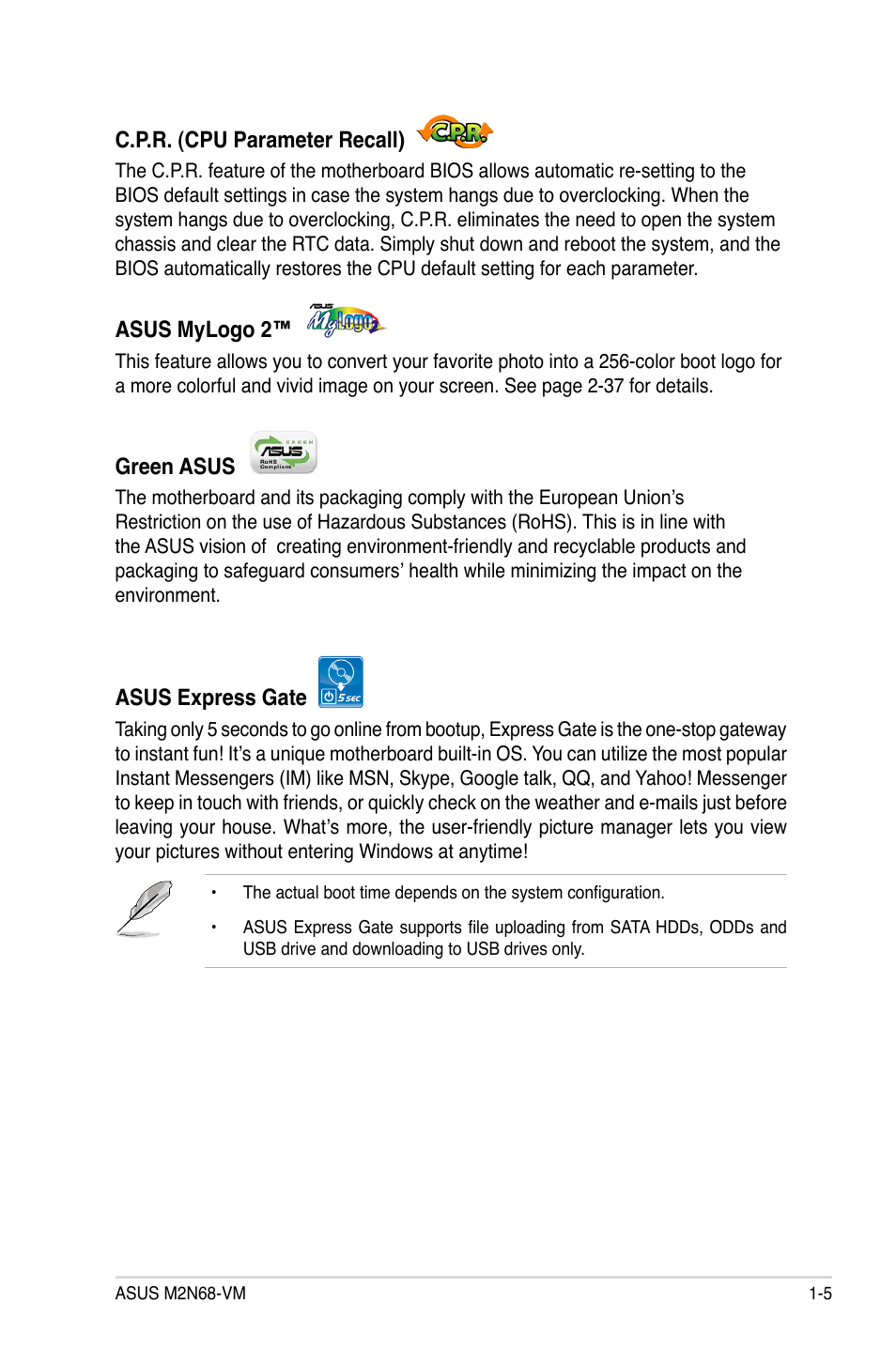 Asus M2N68-VM User Manual | Page 17 / 106