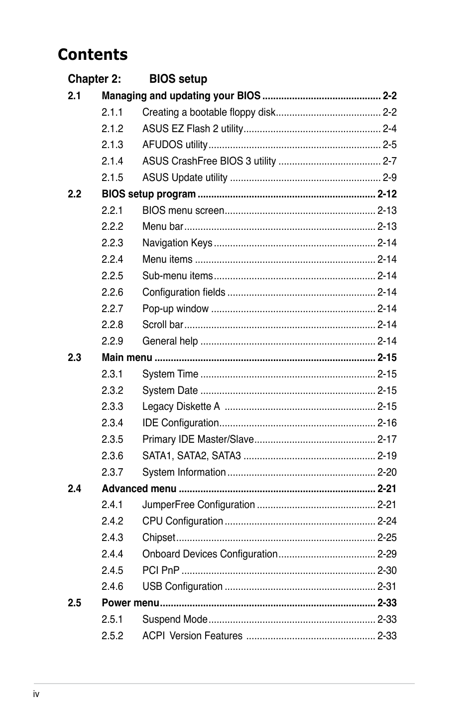 Asus M2N68-VM User Manual | Page 4 / 106