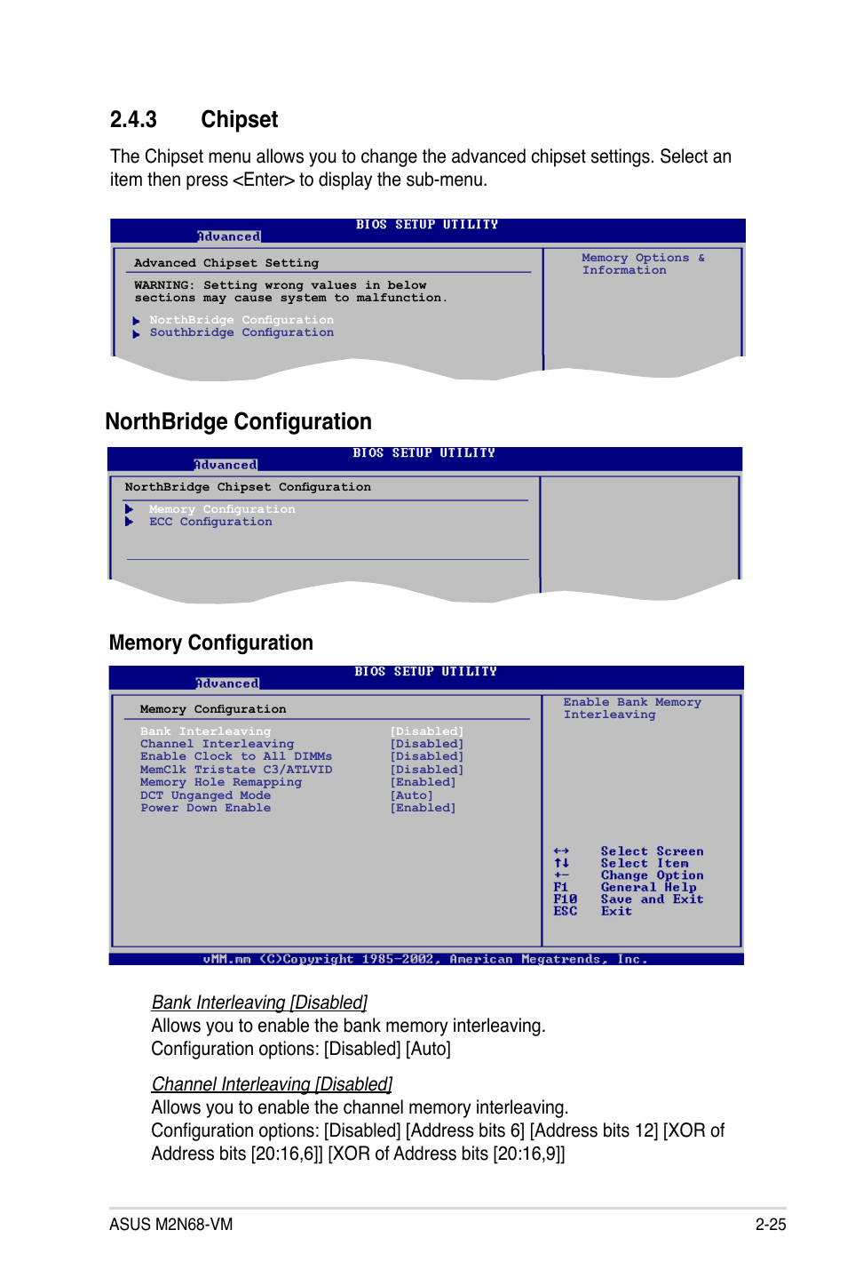 Northbridge configuration 2.4.3 chipset | Asus M2N68-VM User Manual | Page 71 / 106