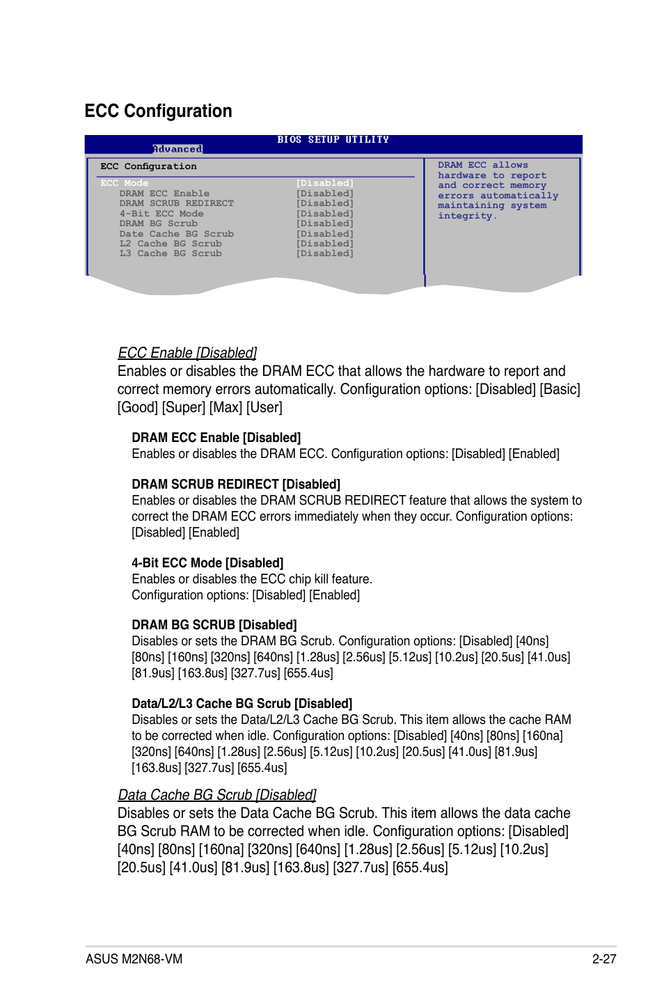 Ecc configuration | Asus M2N68-VM User Manual | Page 73 / 106