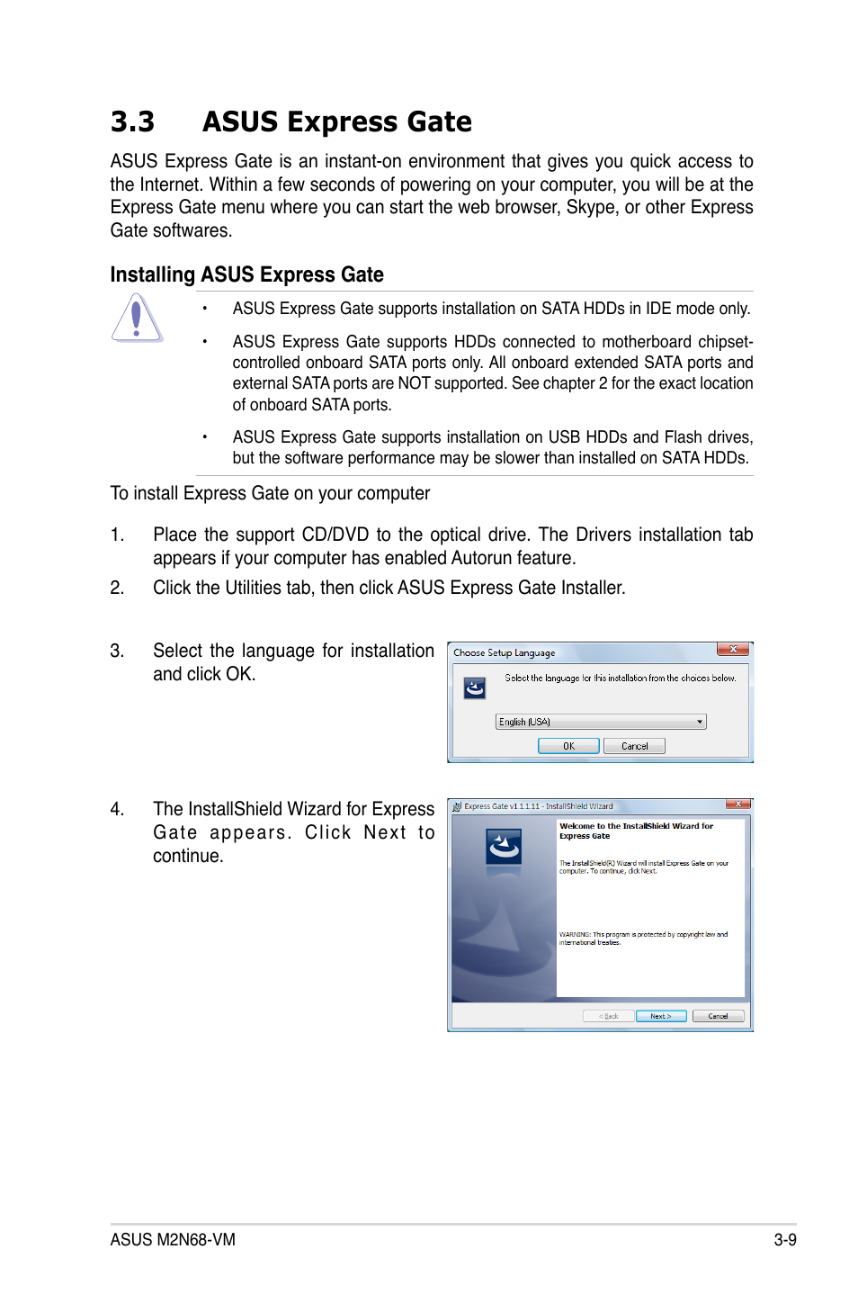 3 asus express gate | Asus M2N68-VM User Manual | Page 97 / 106