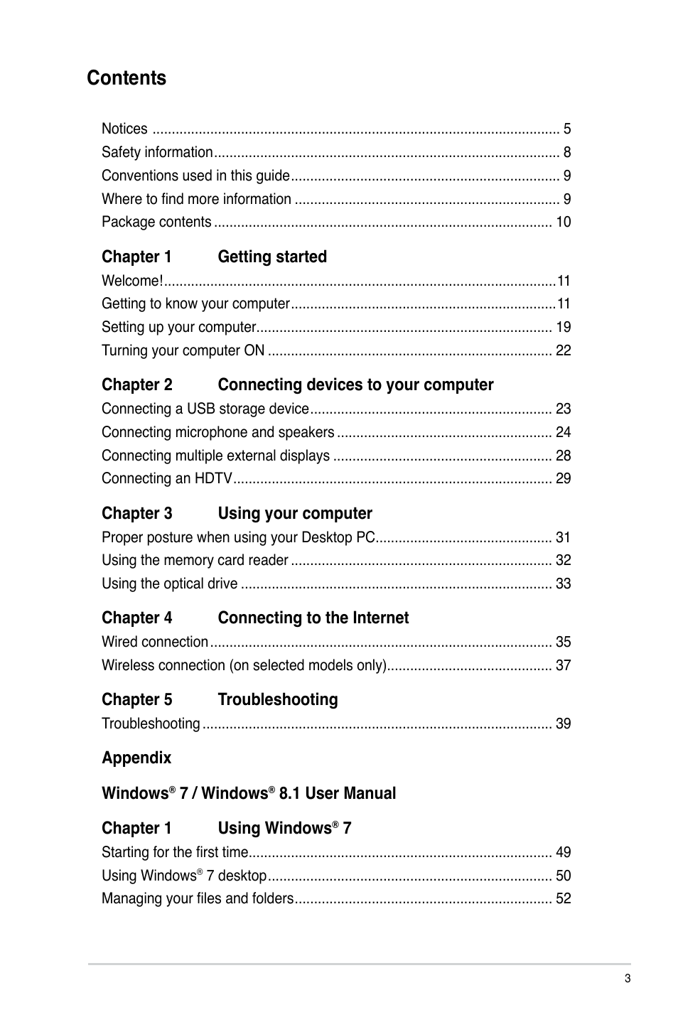 Asus M51AD User Manual | Page 3 / 85