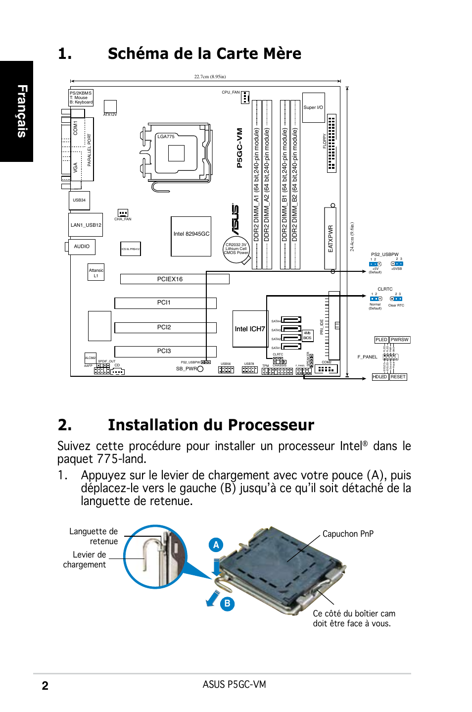 Français, Asus p5gc-vm, Ab b | Asus P5GC-VM User Manual | Page 2 / 38