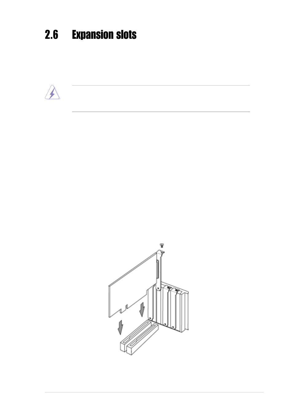 6 expansion slots, 1 installing an expansion card | Asus P4B-FX User Manual | Page 33 / 112