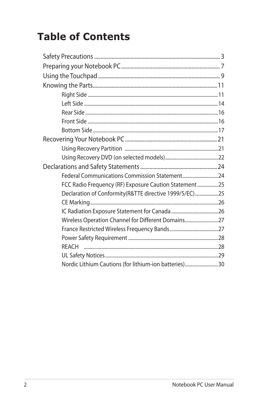 Asus G73Jw User Manual | Page 2 / 32