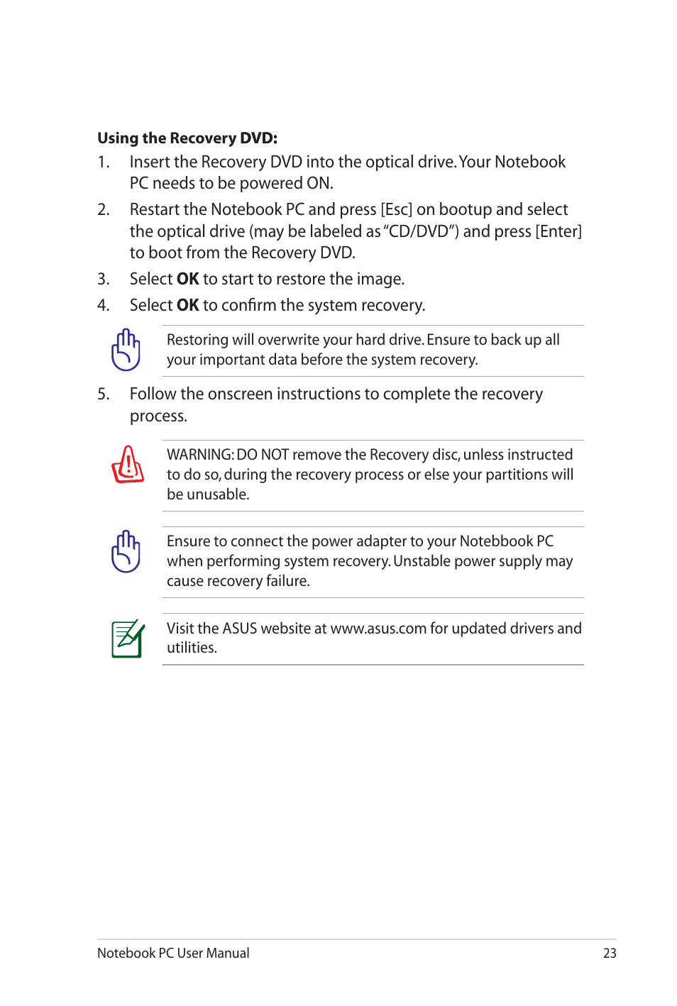 Asus G73Jw User Manual | Page 23 / 32