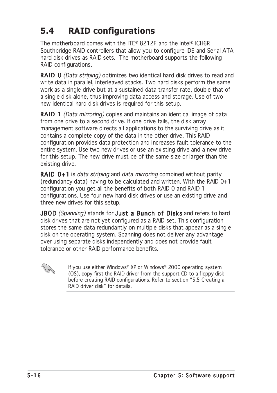 4 raid configurations | Asus P5GD1 User Manual | Page 116 / 128
