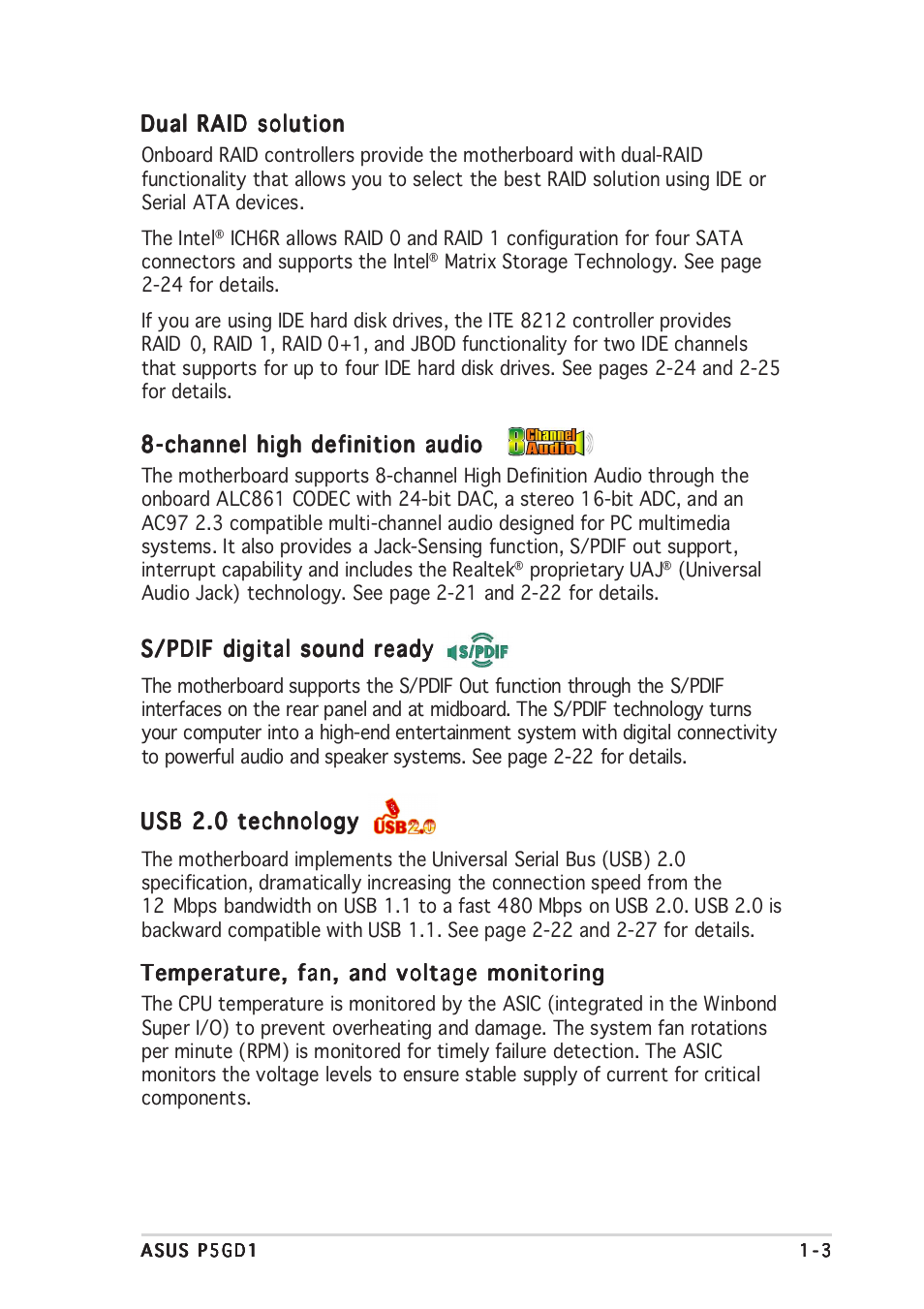 Asus P5GD1 User Manual | Page 17 / 128