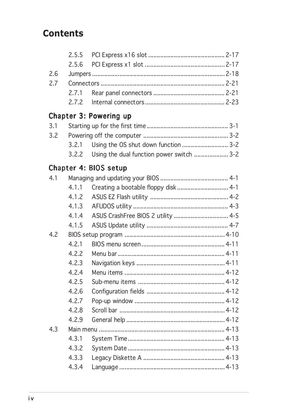 Asus P5GD1 User Manual | Page 4 / 128