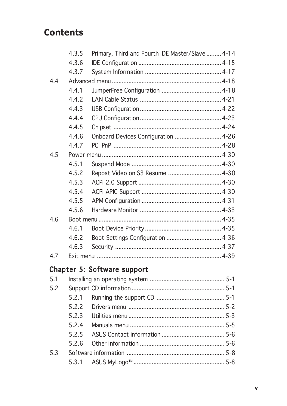 Asus P5GD1 User Manual | Page 5 / 128