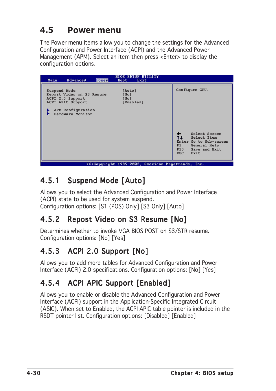 5 power menu | Asus P5GD1 User Manual | Page 88 / 128