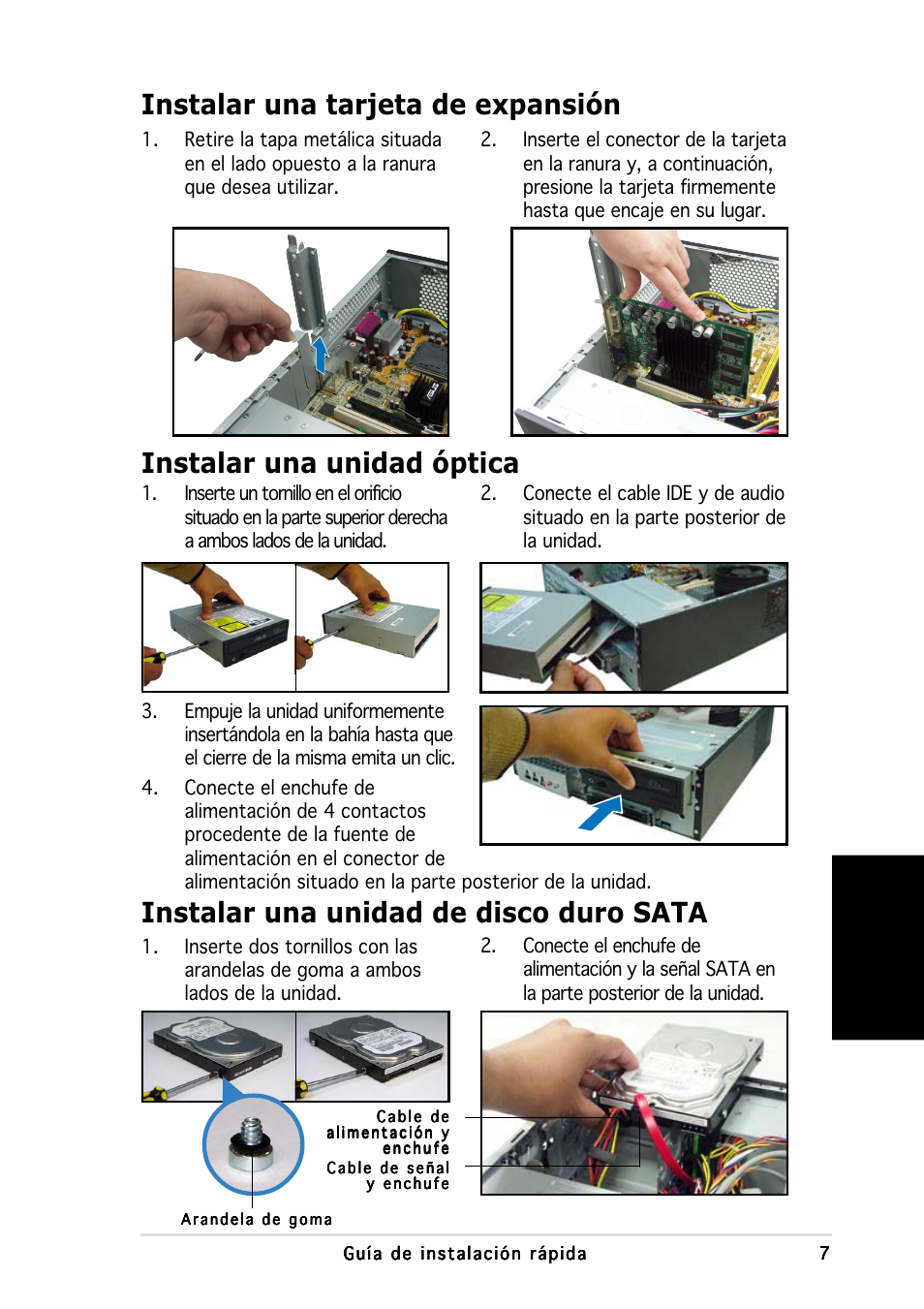 Instalar una unidad de disco duro sata, Espa ñ ol | Asus P3-PH4 User Manual | Page 39 / 80