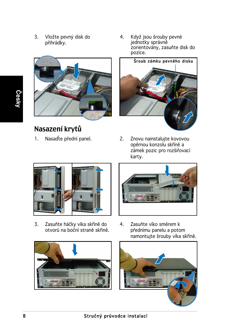 Nasazení krytů, Česky | Asus P3-PH4 User Manual | Page 64 / 80