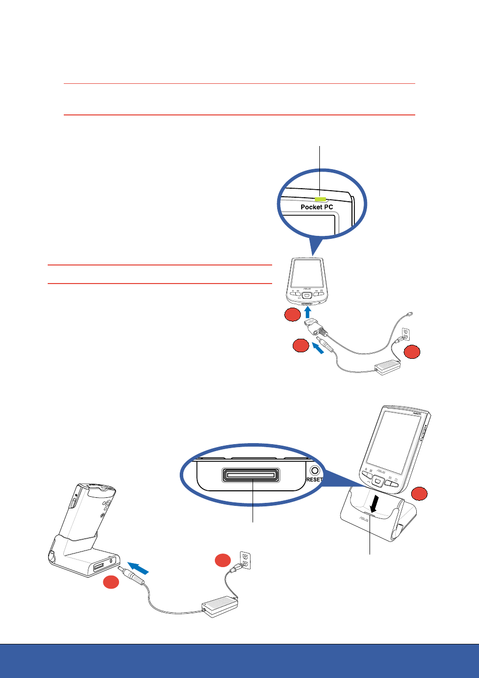 Setting up mypal, When using the cradle, Without the cradle | Asus MyPal A730 User Manual | Page 3 / 6
