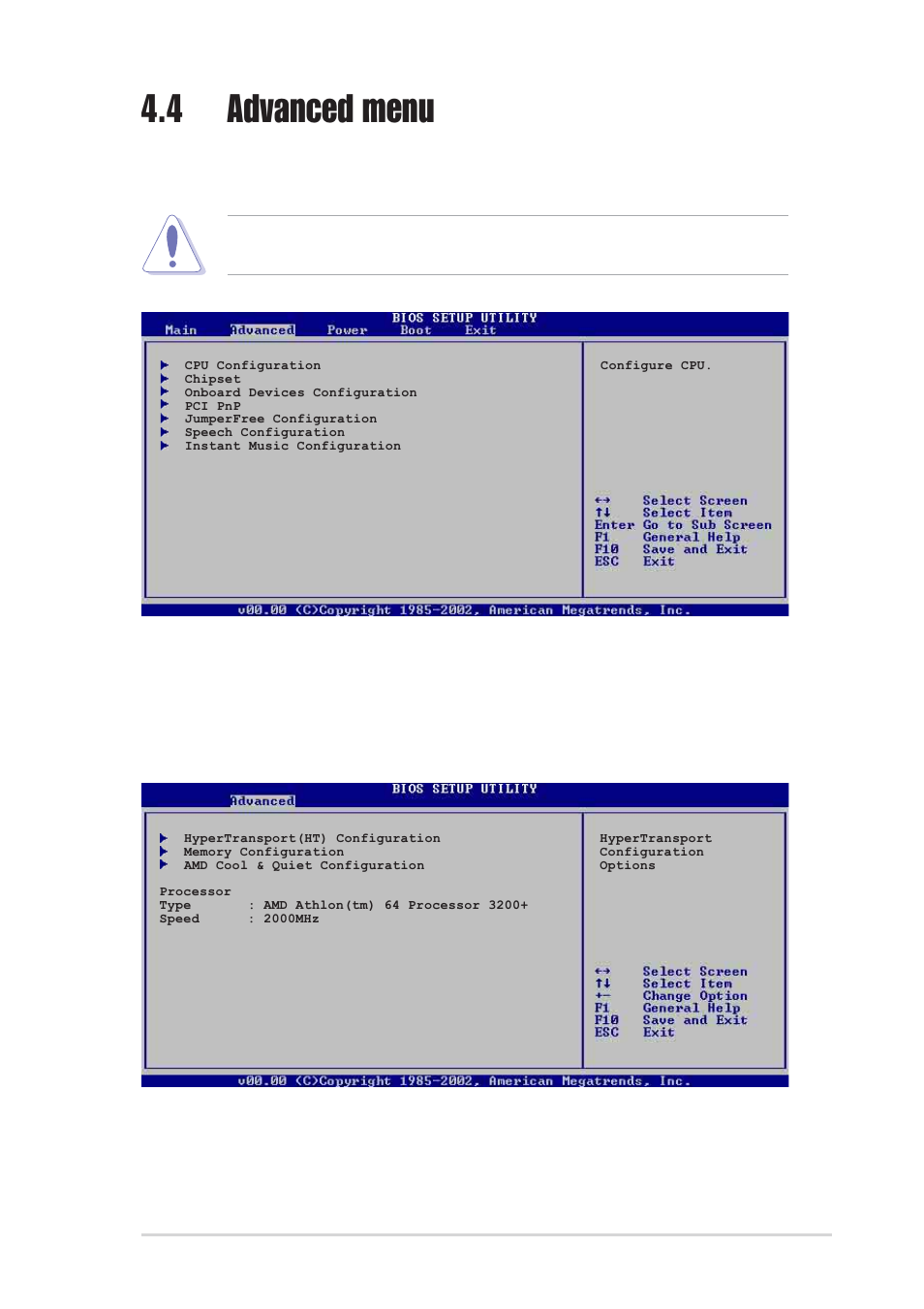 4 advanced menu, 1 cpu configuration | Asus K8V SE Deluxe User Manual | Page 81 / 140