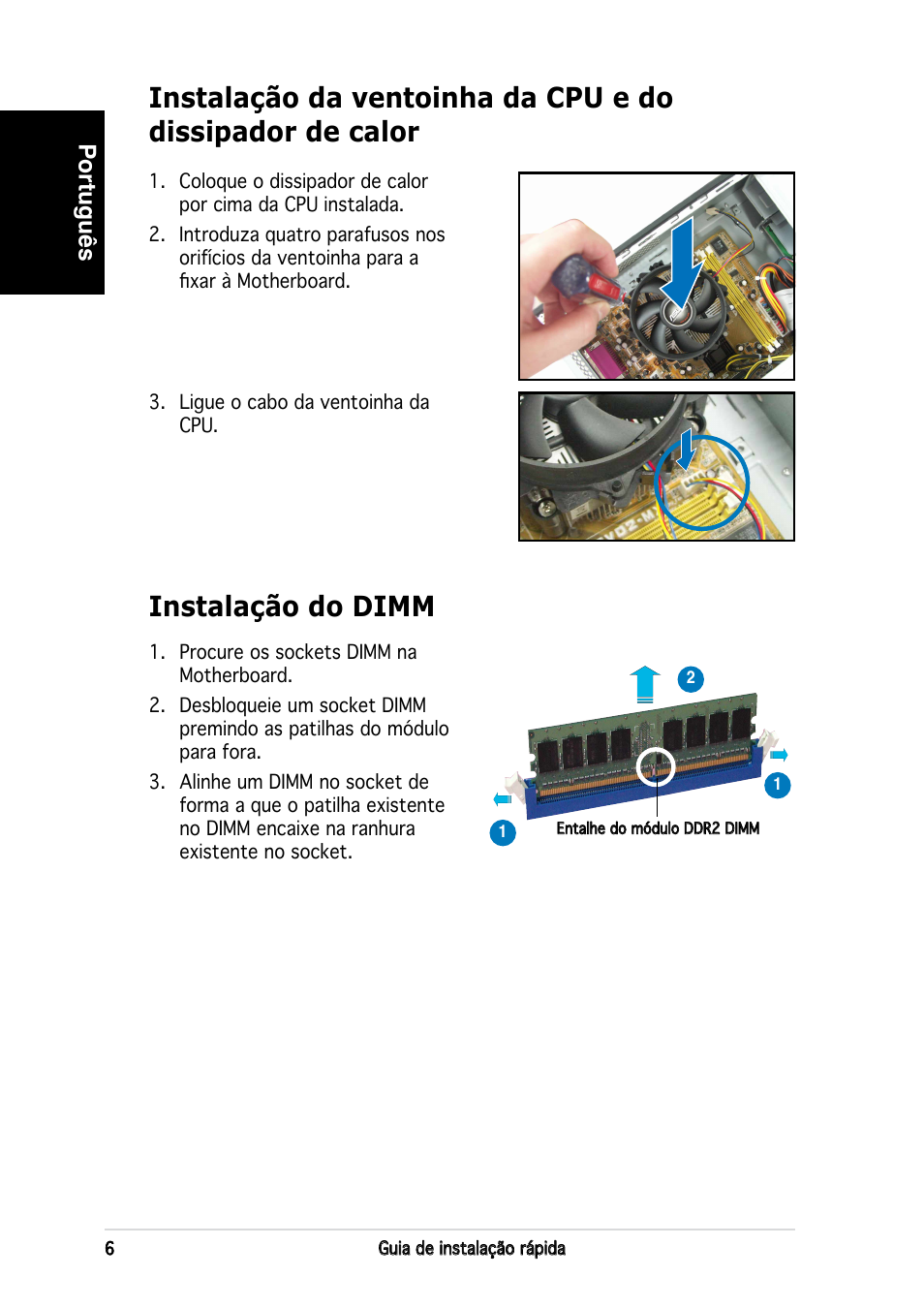 Instalação do dimm, Português | Asus P3-PE5 User Manual | Page 54 / 80