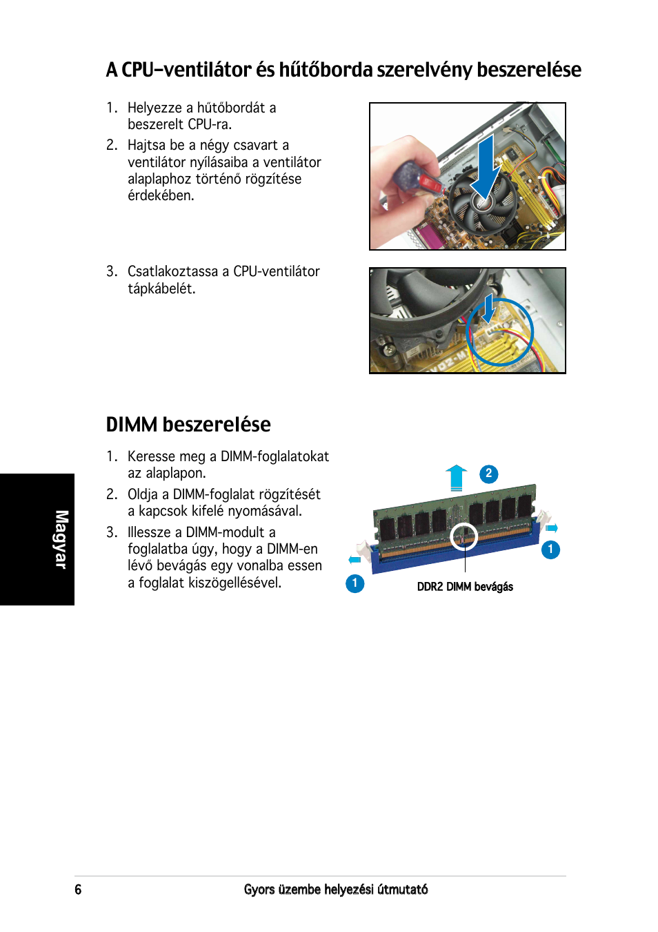 Dimm beszerelése, Magyar | Asus P3-PE5 User Manual | Page 78 / 80