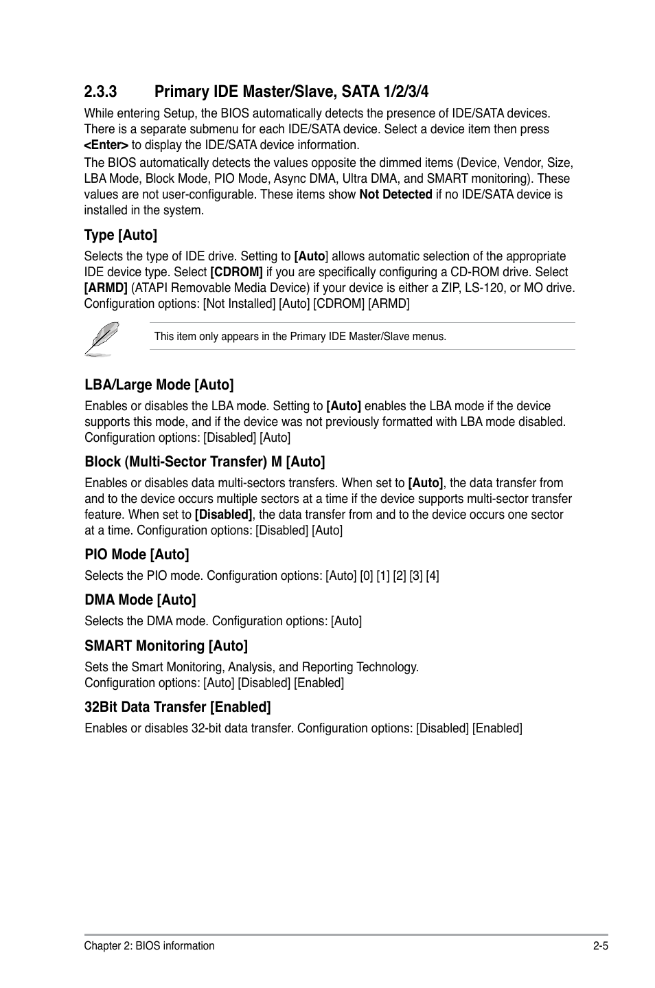 3 primary ide master/slave, sata 1/2/3/4, Primary ide master/slave, sata 1/2/3/4 -5 | Asus M4N78-AM User Manual | Page 29 / 40